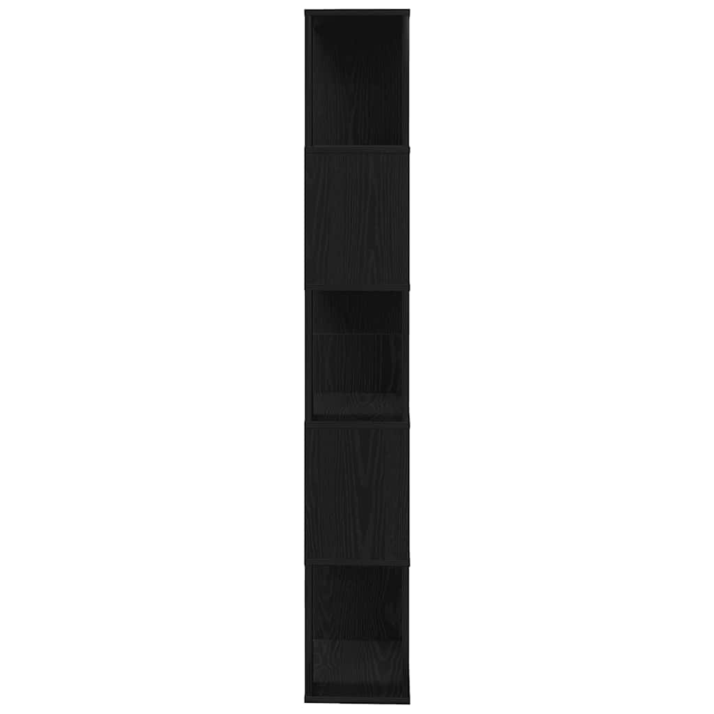 Book Cabinet/Room Divider Black Oak 45x24x159 cm Engineered Wood